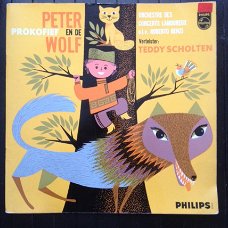 Peter en de wolf - Teddy Scholten - 10" 1960 kinderLP