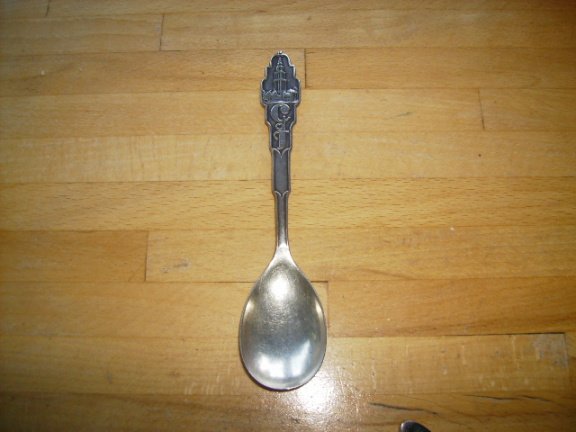 Kinderlepel/ paplepel, 1938,90 verzilverd - nr. 1