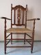Antieke 19e eeuwse stoel met rieten zitting. - 2 - Thumbnail