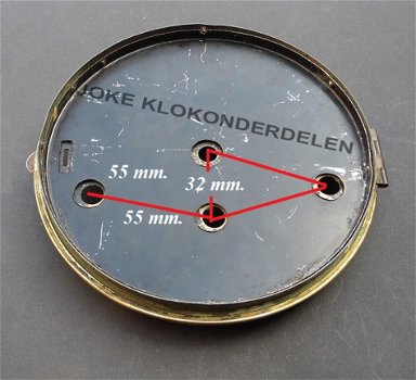 =Pendule deur / wijzerplaat = bol glas = 39966 - 2