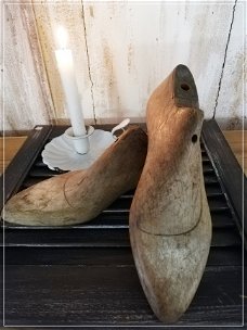 Brocante houten schoenmallen (set)