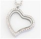 Hartje Memory glass locket strass, incl. ketting (50 cm.) - 1 - Thumbnail