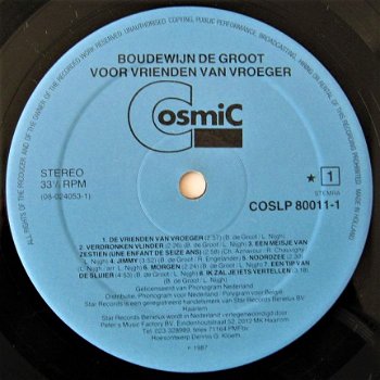 LP Boudewijn de Groot - Voor vrienden van vroeger - 2