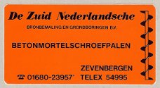 Sticker van De Zuid Nederlandsche uit Zevenbergen