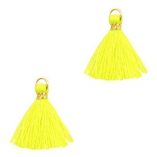 Kwastje Ibiza style 1.5cm Gold-neon yellow