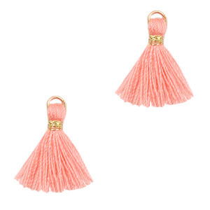 Kwastje Ibiza style 1.5cm Gold-burnt coral pink - 1