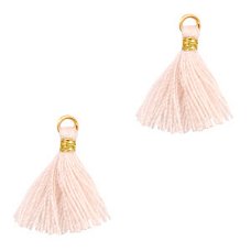 Kwastje Ibiza style 1.5cm Gold-seashell pink