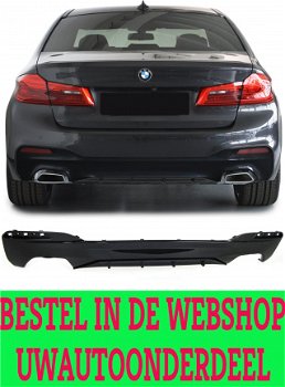 Bmw 5 serie G30 / G31 M Pakket Achterbumper Diffuser Hoogglans Zwart - 1