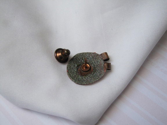 Broche koperen pin/steek lieveheersbeestje oranje emaille 2.7x2.2 cm - Afbeelding 4