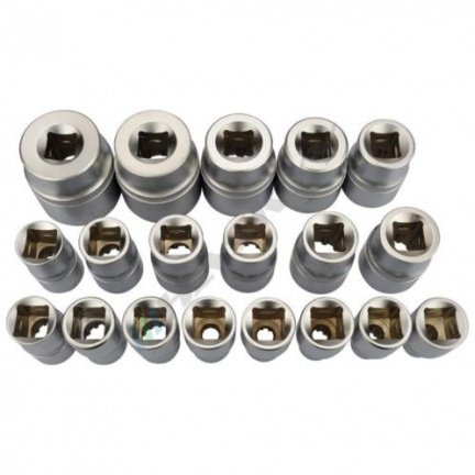doppen set 19-delig multilock/gearlock past op torx / inch / 6 kant /12 kant bouten en moeren. - Afbeelding 2