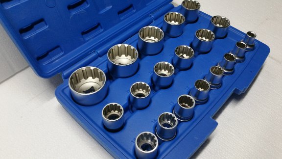 doppen set 19-delig multilock/gearlock past op torx / inch / 6 kant /12 kant bouten en moeren. - Afbeelding 3