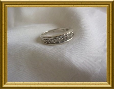 Oude zilveren ring met steentjes // vintage silver ring - 7