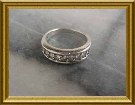 Oude zilveren ring met steentjes // vintage silver ring - 8