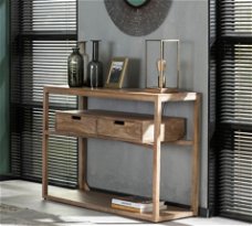 Houten sidetable met lade