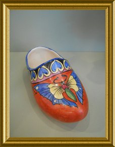 Oud Frans art deco klompje : vlinder, Irma Dignef // signed Irma Dignef clog