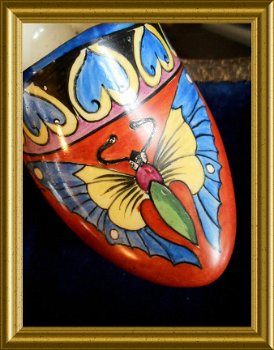 Oud Frans art deco klompje : vlinder, Irma Dignef // signed Irma Dignef clog - 8