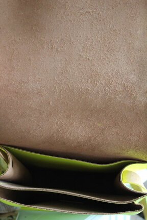 Leren schoudertas - Wasthings - fluor geel - Afbeelding 3