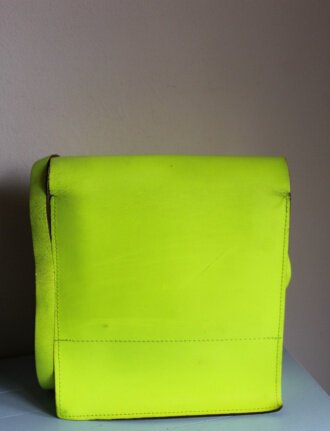 Leren schoudertas - Wasthings - fluor geel - Afbeelding 5