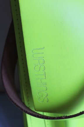 Leren schoudertas - Wasthings - fluor geel - Afbeelding 6