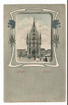 Oude ansichtkaart Gouda : Stadhuis - 1