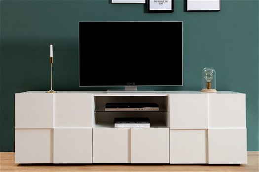 witte hoogglans tv meubel - 1