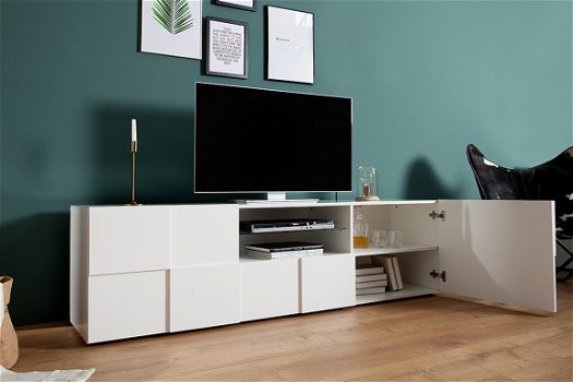 witte hoogglans tv meubel - 3