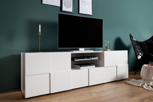 witte hoogglans tv meubel - 2