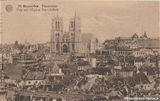 Belgie Brussel Vue sur L'Eglise Ste-Gudule 1932