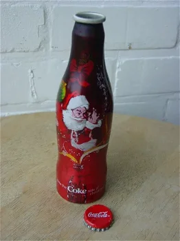 coca cola metalen flesje - 1