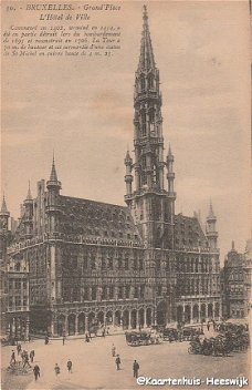 Belgie Brussel Grand Place L'Hotel de Ville 1921