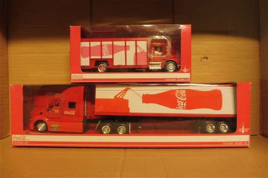 1:43 set van 2 trucks van Coca Cola : Peterbilt & Kenworth - 0