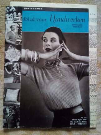 Maandblad voor Handwerken nr 111, maart-april 1956. Breipatronen borduurpatronen - nr. 1
