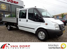 Ford Transit - 330L 2.2 TDCI DC 6 pers. Pick-Up, laadbak, airco, cruise controle, trekhaak, Nette au