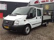 Ford Transit - 330L 2.2 TDCI DC 6 pers. Pick-Up, laadbak, airco, cruise controle, trekhaak, Nette au - 1 - Thumbnail