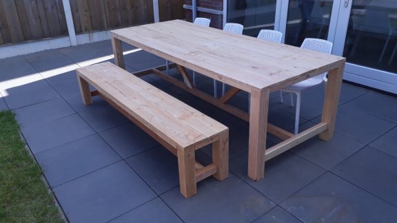 Tuintafel douglas hout. Nieuw op maat gemaakt - 7