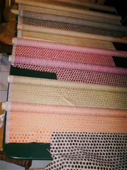 Kussens maken van....HOT CIRCLES stof, oranje/rood. Nieuw !! - 3