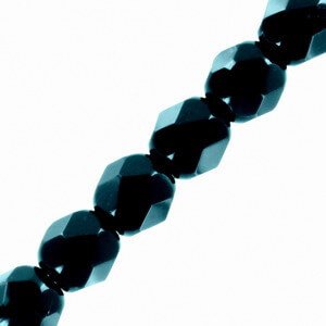 Czech Fire polished facet kralen 4mm Jet Hematite - 1