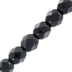 Czech Fire polished facet kralen 4mm Jet Hematite - 3