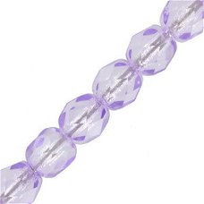 Czech Fire polished facet kralen 4mm Crystal bright purple