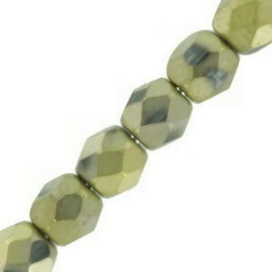 Czech Fire polished facet kralen 4mm Crystal capri gold full matted - 3