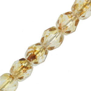 Czech Fire polished facet kralen 4mm Crystal capri gold full matted - 8