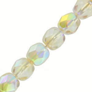 Czech Fire polished facet kralen 4mm Crystal magic green - 6