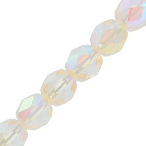 Czech Fire polished facet kralen 4mm Crystal lemon rainbow - 3