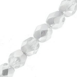 Czech Fire polished facet kralen 4mm Crystal - 1