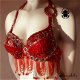 SCARABELLA bellydance top bh rood buikdansen - 1 - Thumbnail