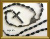 Oude zwarte houten rozenkrans // vintage wooden rosary, black - 1 - Thumbnail