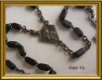 Oude zwarte houten rozenkrans // vintage wooden rosary, black - 3 - Thumbnail