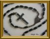 Oude zwarte houten rozenkrans // vintage wooden rosary, black - 4 - Thumbnail