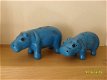 decoratieve blauwe nijlpaardjes - 1 - Thumbnail