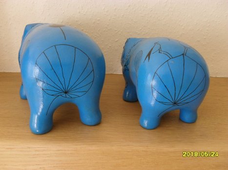 decoratieve blauwe nijlpaardjes - 5